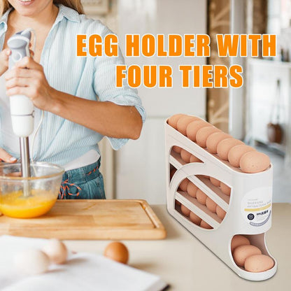 Auto Rolling Egg Dispenser Kitchen Egg Storage Organizer Rack Reusable Egg Container 1