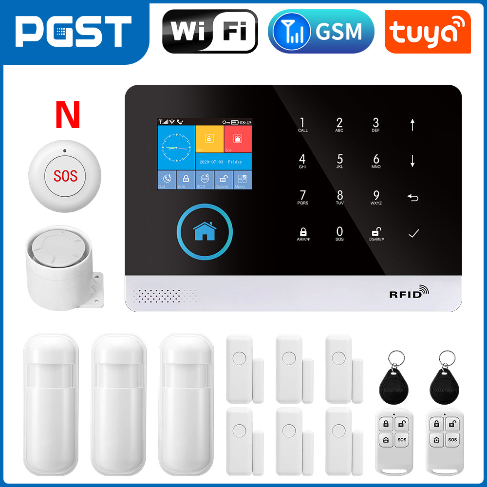 WIFI GSM Home Security System Screen With RFID Card  PIR Motion 9