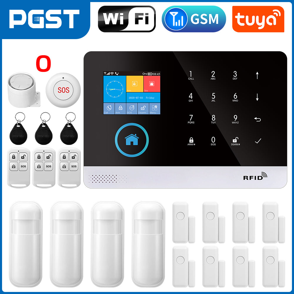 WIFI GSM Home Security System Screen With RFID Card  PIR Motion 10