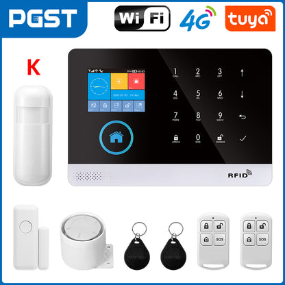 WIFI GSM Home Security System Screen With RFID Card  PIR Motion 12