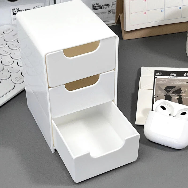 Chic 3Tier Desk Organizer With Drawers For Office Supplies Jewelry And Cosmetics Storage Portable D 1