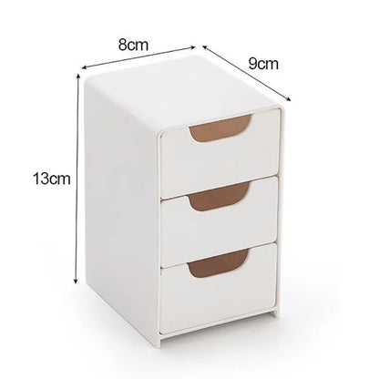 Chic 3Tier Desk Organizer With Drawers For Office Supplies Jewelry And Cosmetics Storage Portable D 3