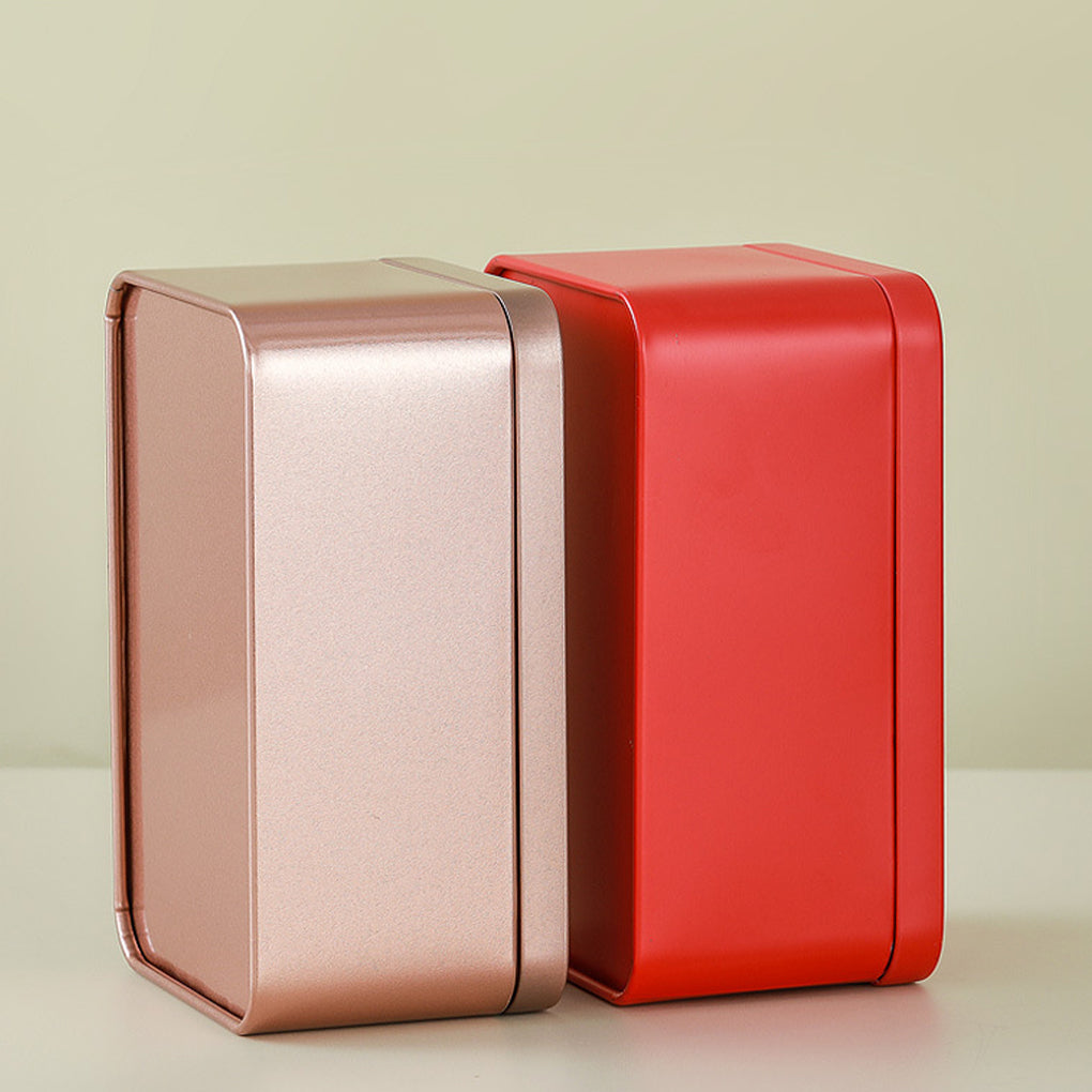 Exquisite and Practical Square Tea Box, Easy to Open and Close Metal Tin for Convenient Storage