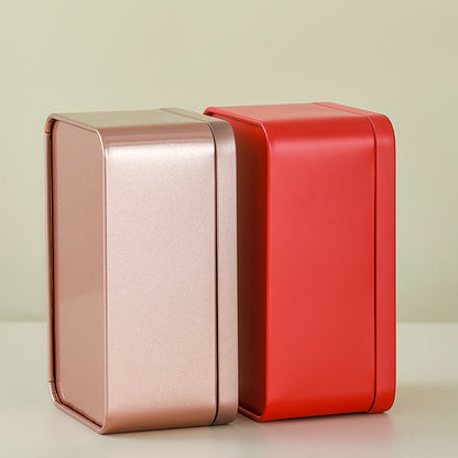 Exquisite and Practical Square Tea Box, Easy to Open and Close Metal Tin for Convenient Storage