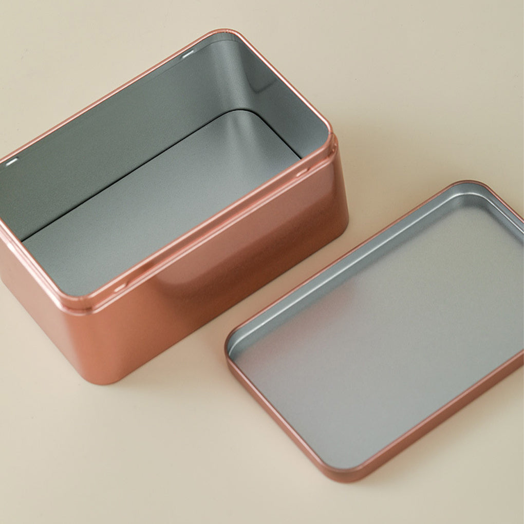 Exquisite And Practical Square Tea Box Easy To Open And Close Metal Tin For Convenient Storage 3