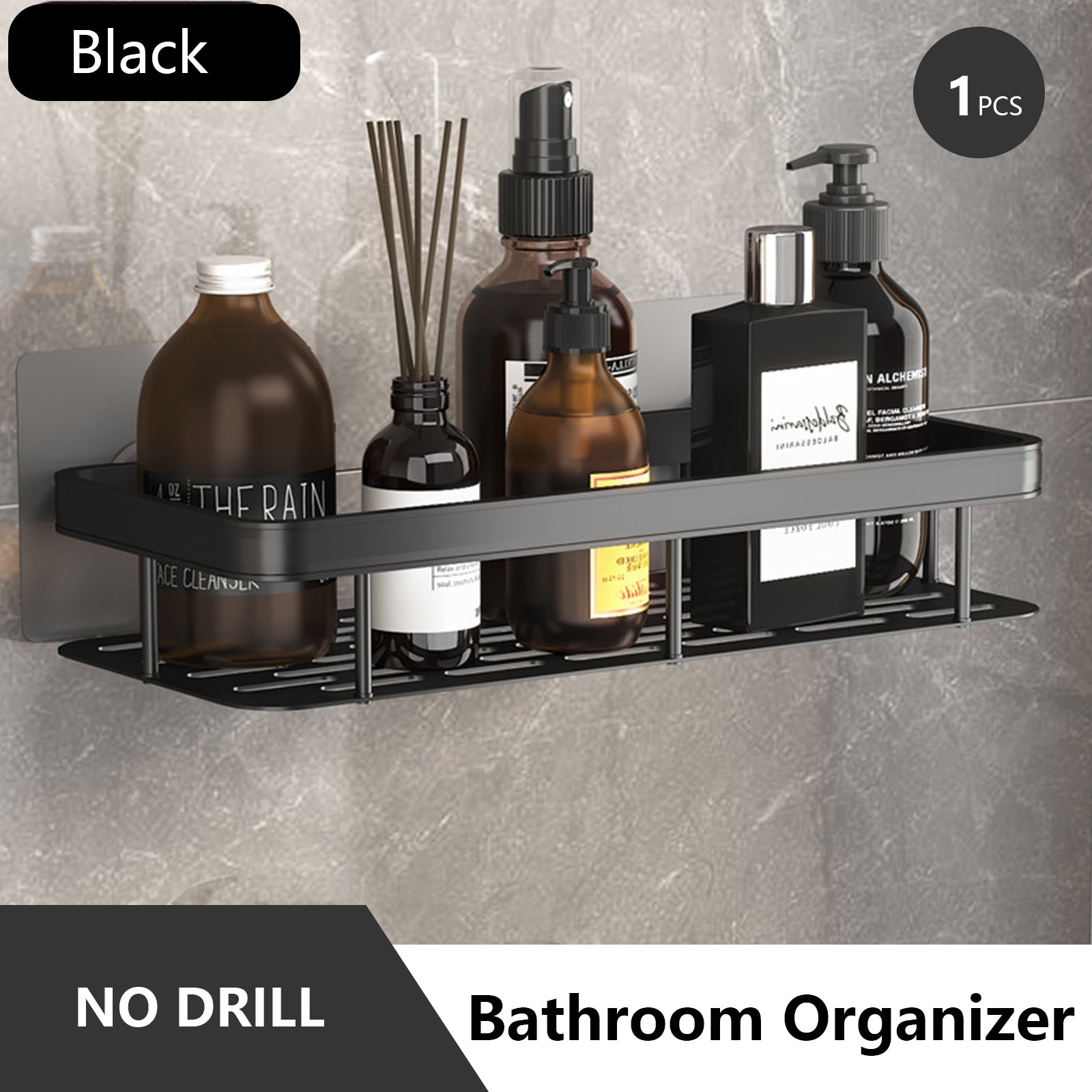 Stainless Steel Bathroom Storage Rack Anti Rust Shower Rack Suction Cup Storage Rack For Household  7