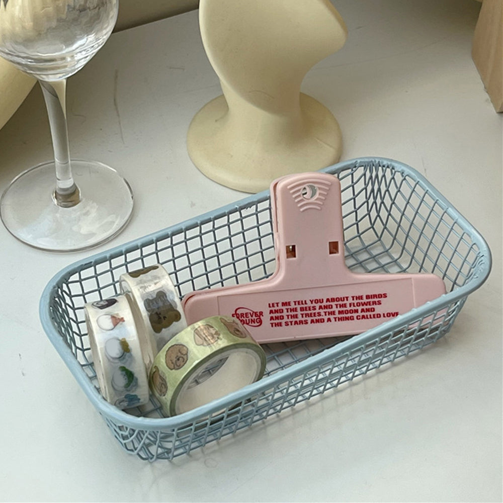 Metal Desktop Storage Basket, Sundries Organizer Basket for Office Stationery, Photocard Case, Home Supplies