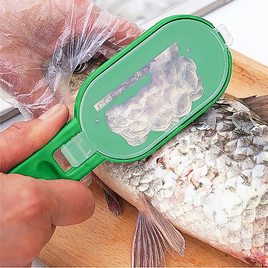 AllinOne Fish  Kitchen Prep Tool  Premium Fish Scale Remover And Vegetable Peeler Set 4