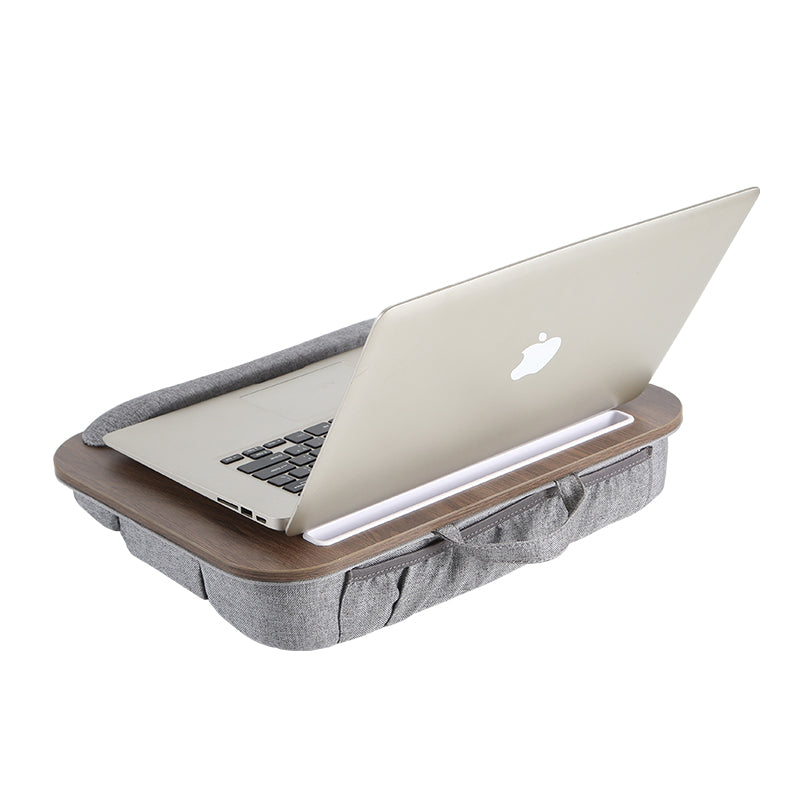 Adjustable Height Mumucc Multifunctional Lapdesk For Laptops Tablets Mobiles With Cushion And Slot  3