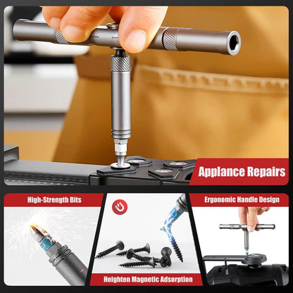 Mini Repair Tool Kit, Multifunction Ratchet Screwdriver Set with Multi Magnetic Bits for Desk & Household