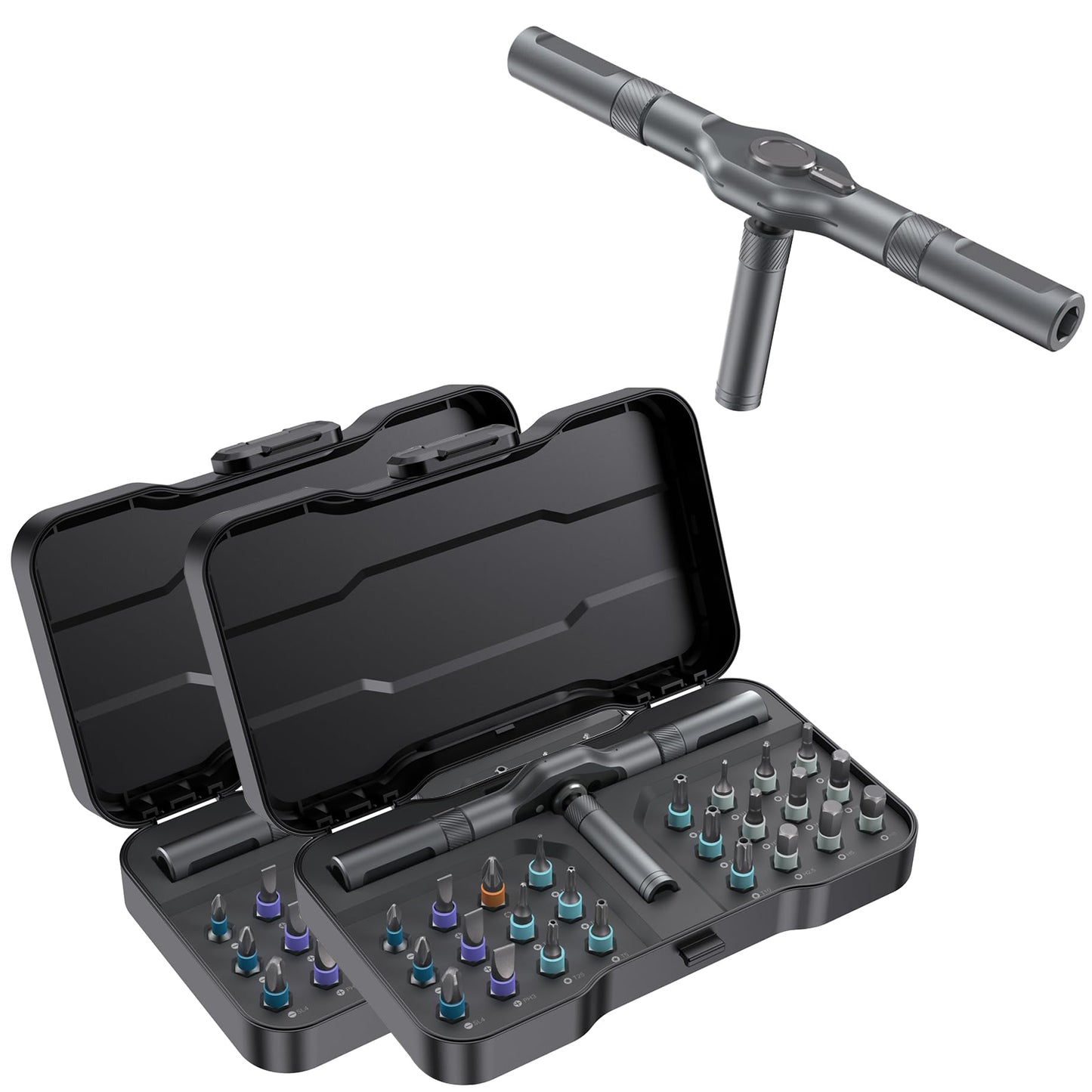 Mini Repair Tool Kit, Multifunction Ratchet Screwdriver Set with Multi Magnetic Bits for Desk & Household