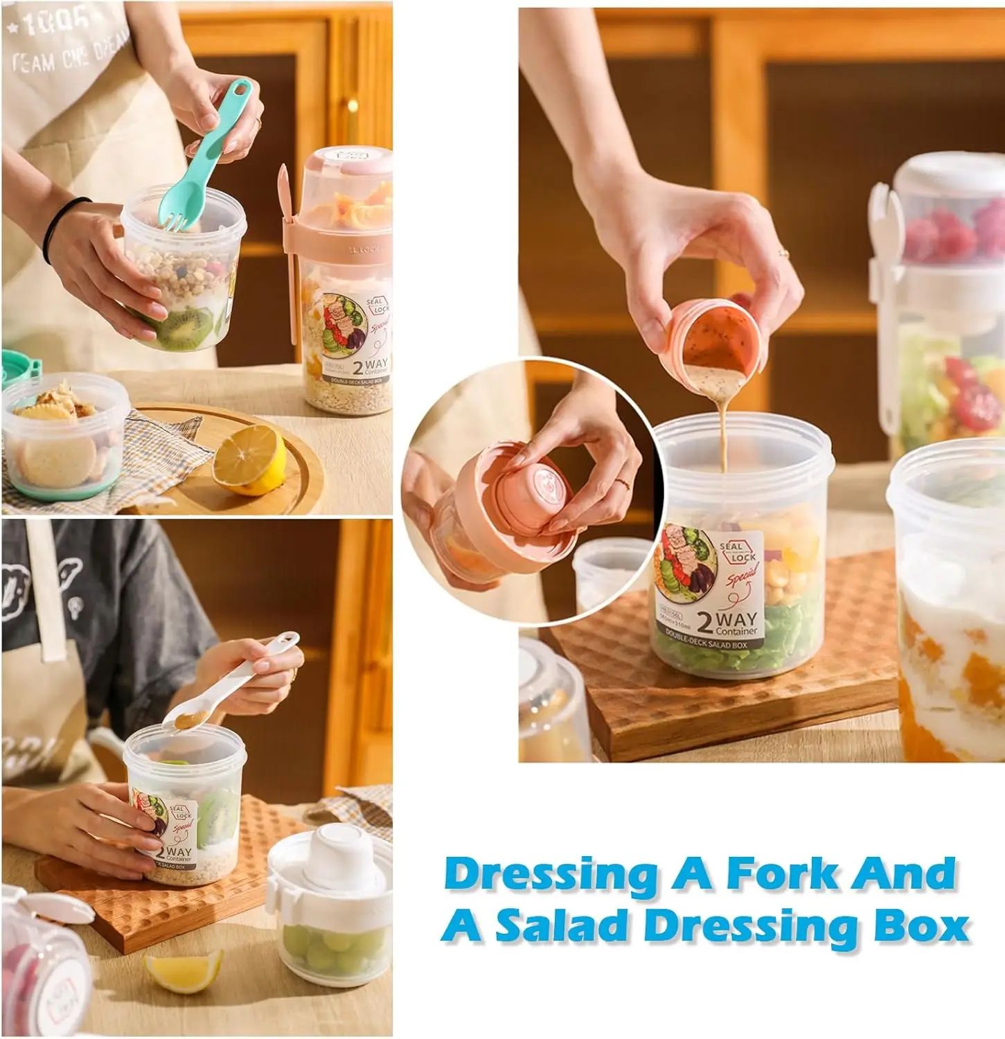 Portable Meal Prep  Breakfast On The Go Cups  LeakResistant Yogurt Cereal  Salad Parfait Containers 5