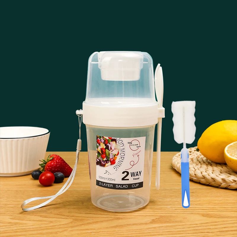 Portable Meal Prep  Breakfast On The Go Cups  LeakResistant Yogurt Cereal  Salad Parfait Containers 13