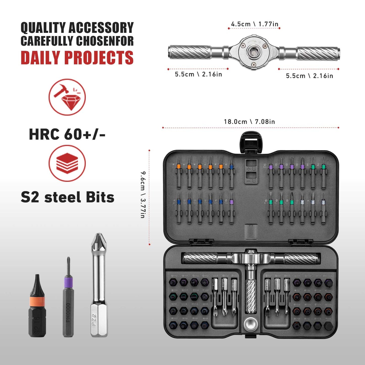 Mini Repair Tool Kit, Multifunction Ratchet Screwdriver Set, Multi Magnetic Bits for PC and Desk