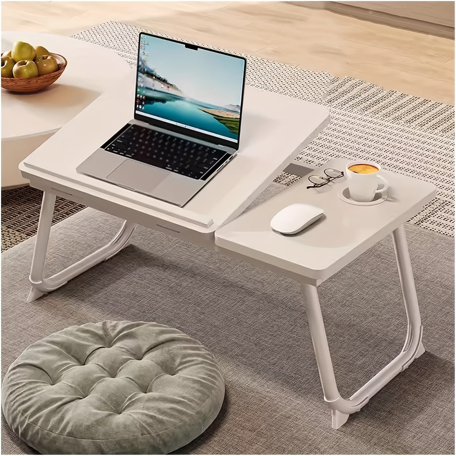 Sofa Tray Portable Bed Sofa Table Foldable Breakfast Tray With Cup Holder Bedside Laptop Stand Home 5