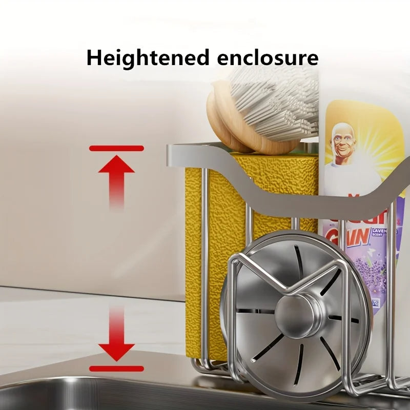Rustproof Stainless Steel Sink Caddy Kitchen Sink Organizer For Sponge Brush Sponge Holder For Kitc 2