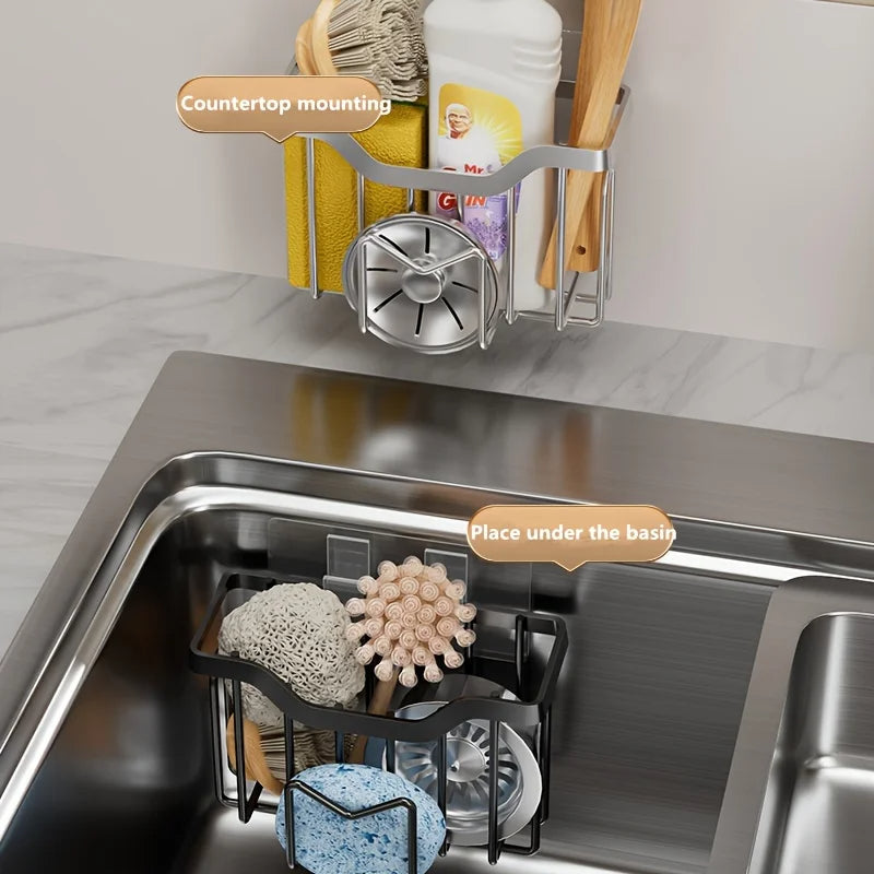 Rustproof Stainless Steel Sink Caddy Kitchen Sink Organizer For Sponge Brush Sponge Holder For Kitc 3