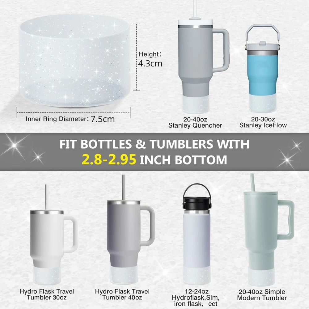 Protective Bling Silicone Tumbler Boot Sleeve  Fits 2040oz Bling Tumbler Sleeve  Hydro Flask Bottle 3