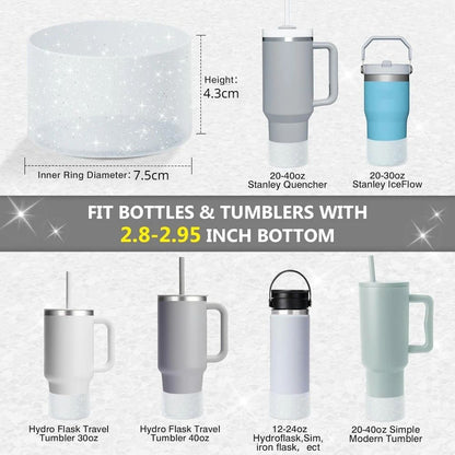 Protective Bling Silicone Tumbler Boot Sleeve  Fits 2040oz Bling Tumbler Sleeve  Hydro Flask Bottle 3