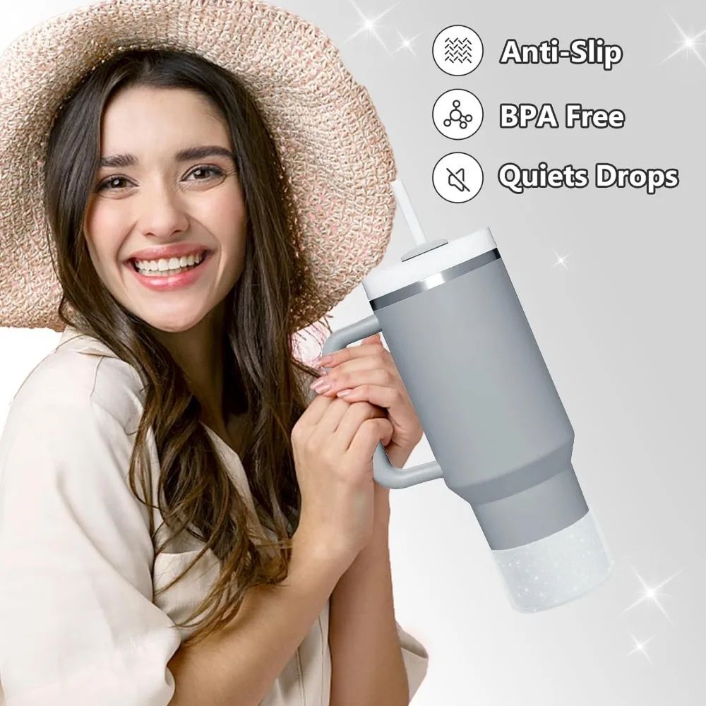 Protective Bling Silicone Tumbler Boot Sleeve  Fits 2040oz Bling Tumbler Sleeve  Hydro Flask Bottle 4