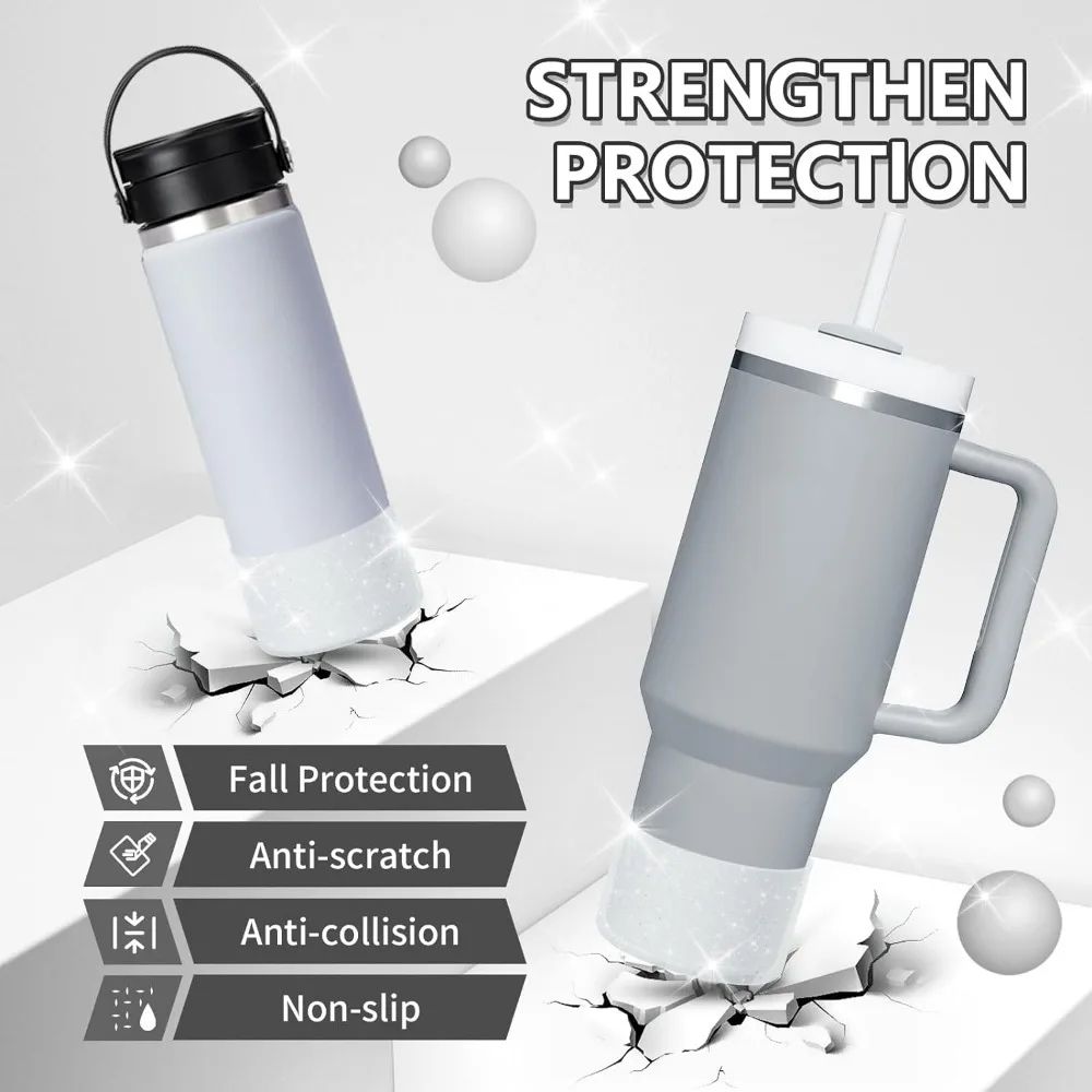 Protective Bling Silicone Tumbler Boot Sleeve  Fits 2040oz Bling Tumbler Sleeve  Hydro Flask Bottle 5