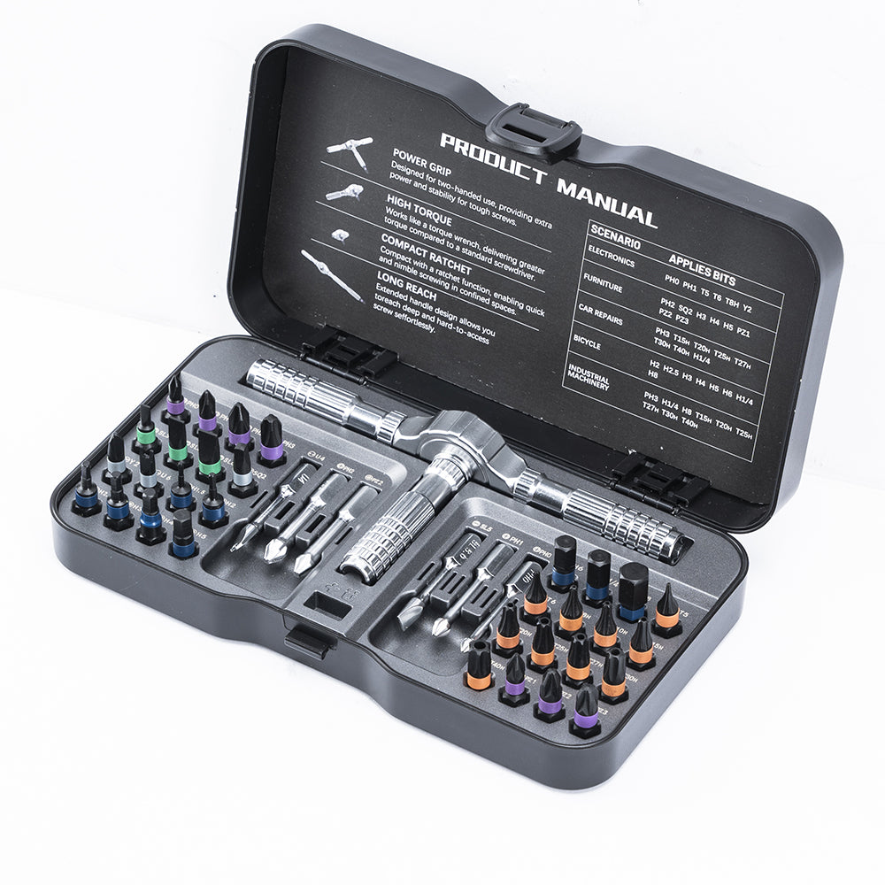 Mini Repair Tool Kit, Multifunction Ratchet Screwdriver Set with Multi Magnetic Bits for Household & Electronics
