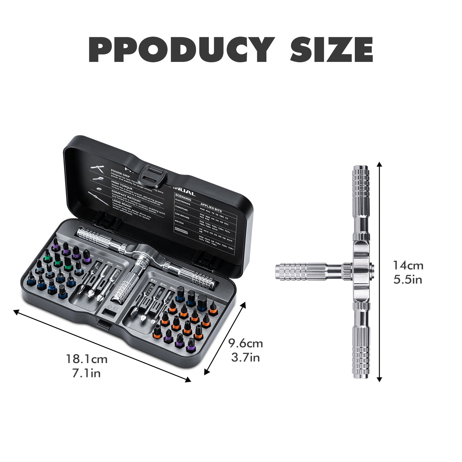 Mini Repair Tool Kit, Multifunction Ratchet Screwdriver Set with Multi Magnetic Bits for Household & Electronics