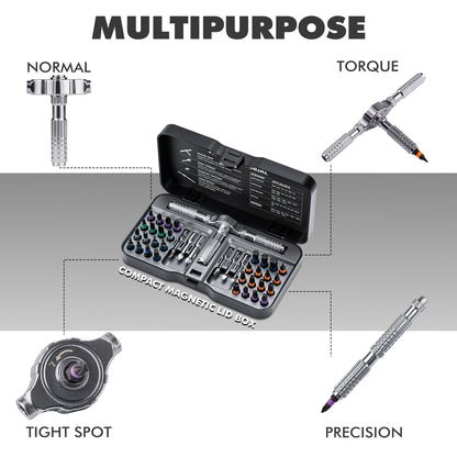 Mini Repair Tool Kit, Multifunction Ratchet Screwdriver Set with Multi Magnetic Bits for Household & Electronics