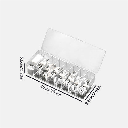 Desk Storage Container Transparent Plastic Data Line Box Cable And Makeup Organizer 1