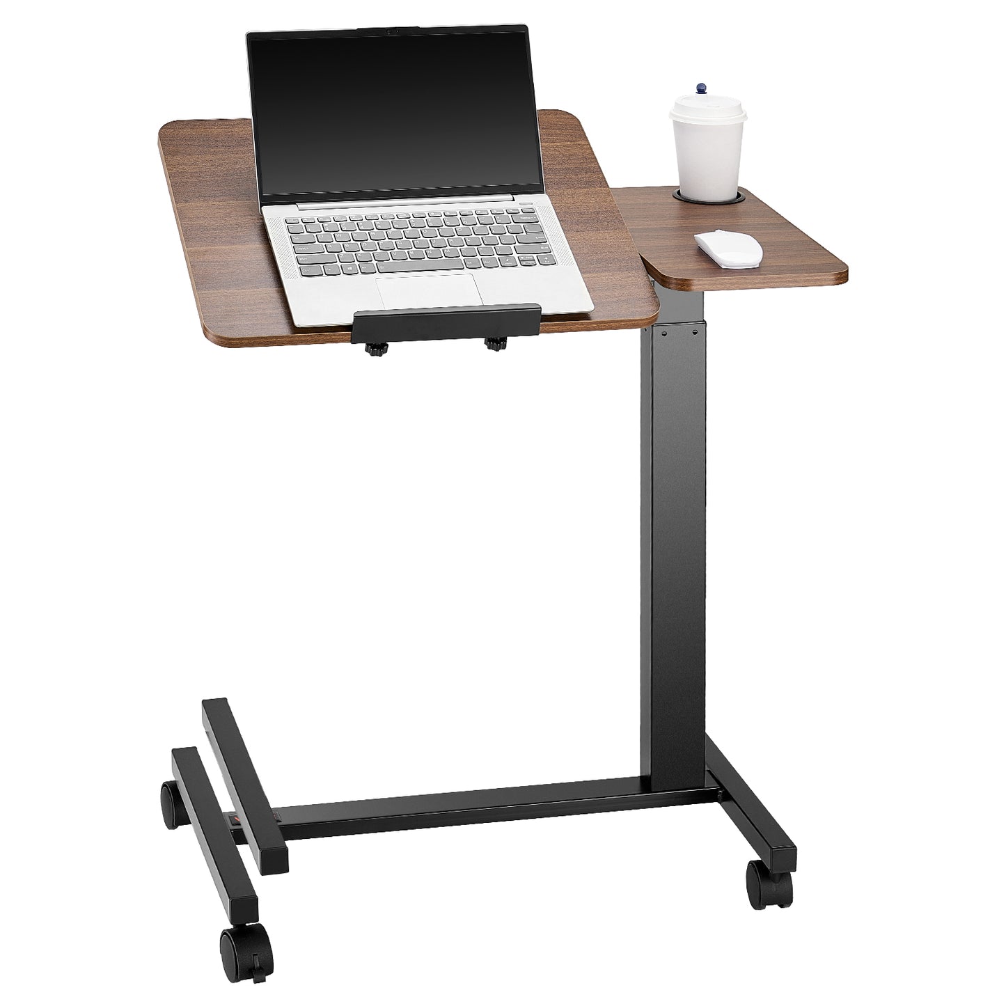 SucceBuy Adjustable Overbed Table with Swivel Casters, Mobile Bed Side Desk for Home Office and Study