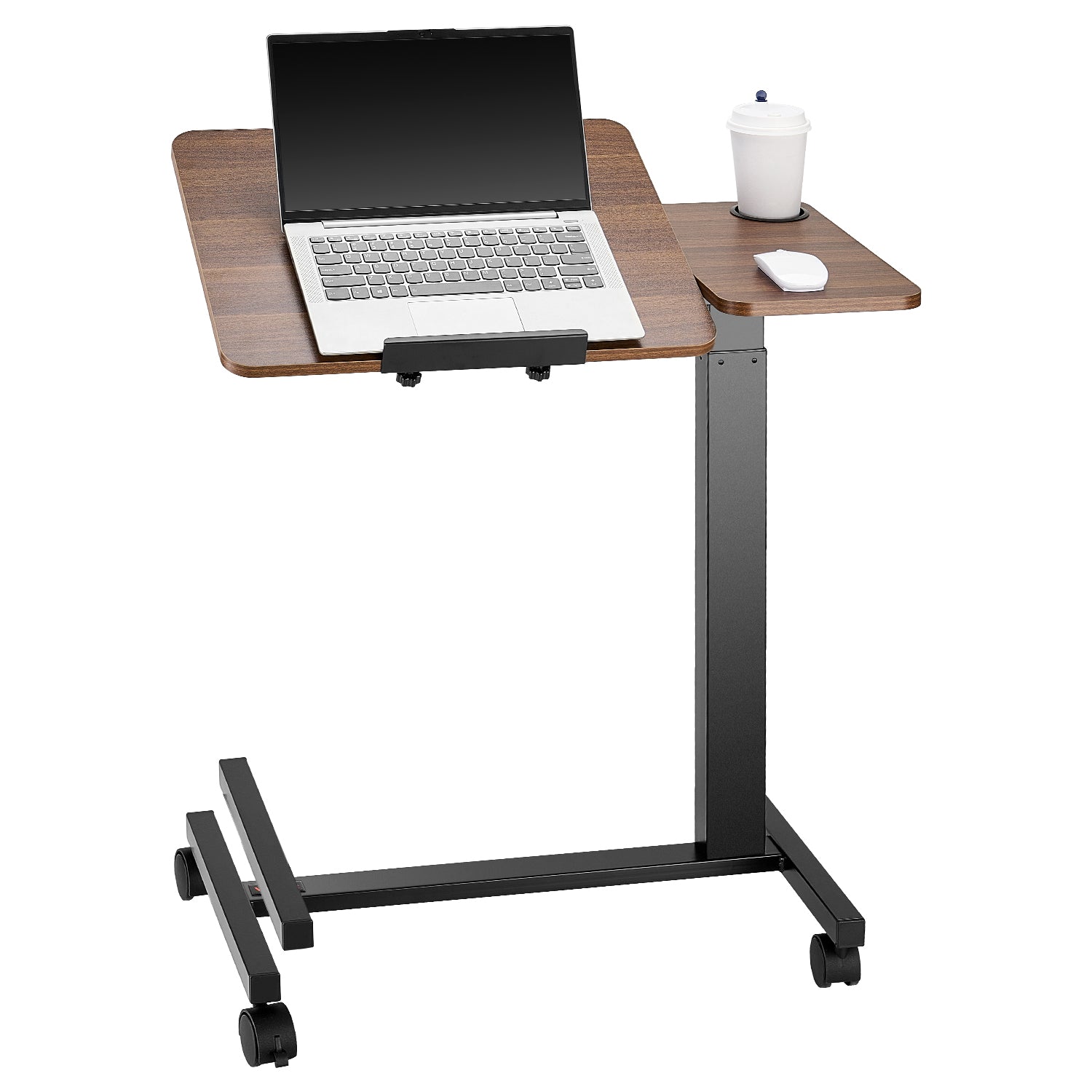 SucceBuy Adjustable Overbed Table with Swivel Casters, Mobile Bed Side Desk for Home Office and Study
