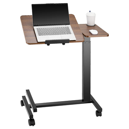 SucceBuy Adjustable Overbed Table with Swivel Casters, Mobile Bed Side Desk for Home Office and Study