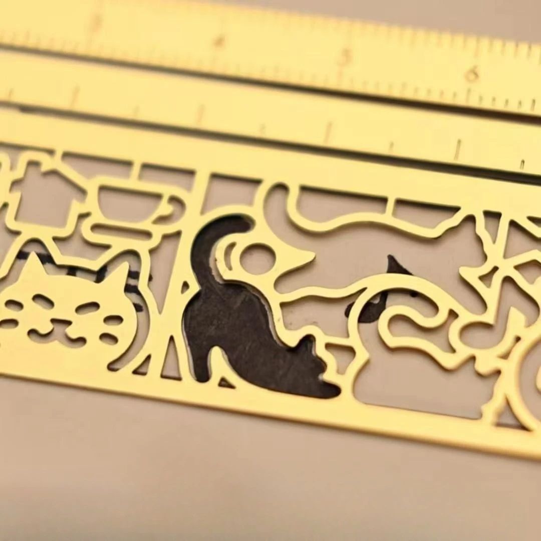 ThreeinOne Cat Lover Template Ruler  Cute Cat Stencil Bookmark  DoubleSided Measuring Ruler With 20 1