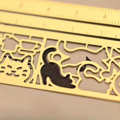 ThreeinOne Cat Lover Template Ruler  Cute Cat Stencil Bookmark  DoubleSided Measuring Ruler With 20 1