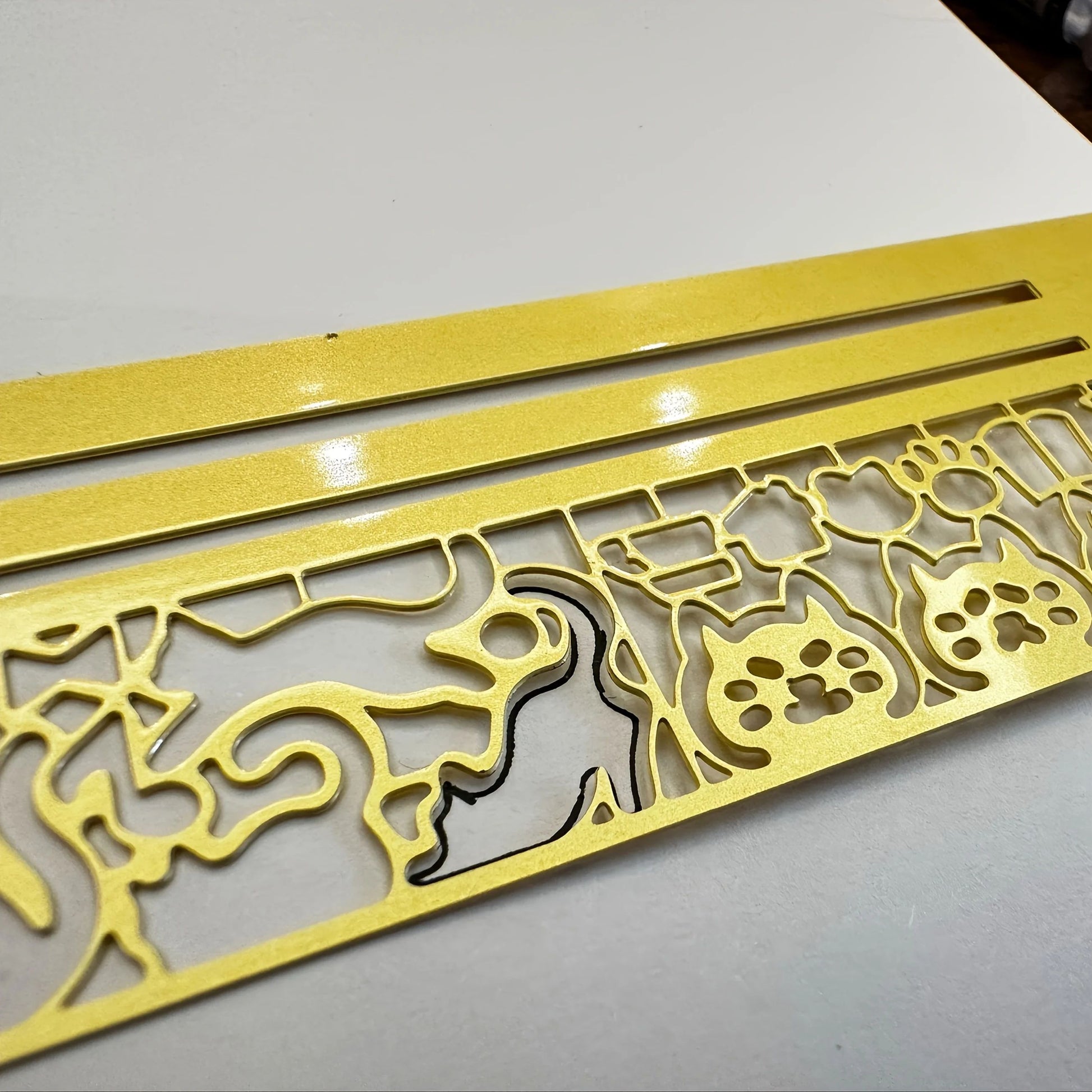 ThreeinOne Cat Lover Template Ruler  Cute Cat Stencil Bookmark  DoubleSided Measuring Ruler With 20 7