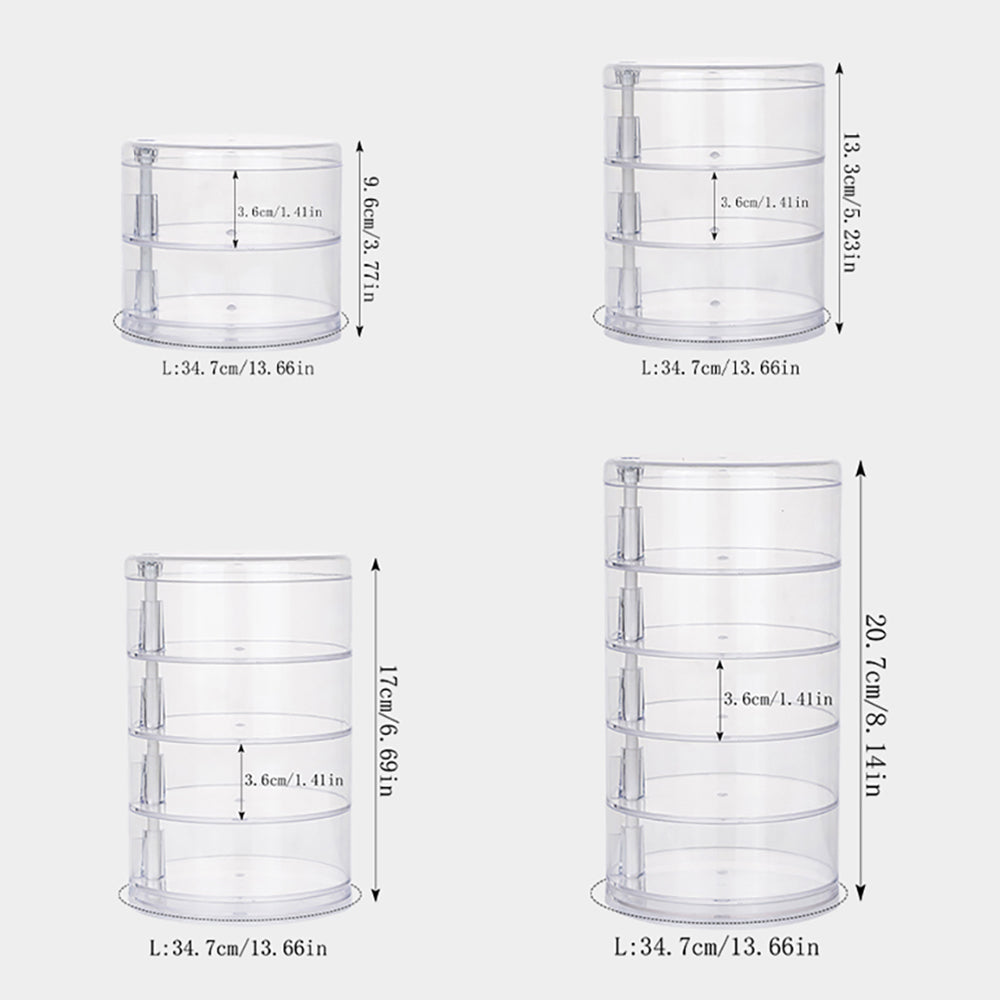 Round Plastic Organizer Box Jewelry Display Rack Rotating Makeup Storage Holder For Bracelets And E 5