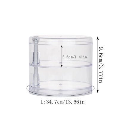 Round Plastic Organizer Box Jewelry Display Rack Rotating Makeup Storage Holder For Bracelets And E 9