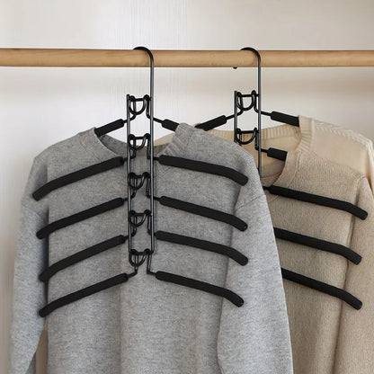 Heavy-Duty Space-Saving Clothes Hanger – Multi-Layer Metal Garment Organizer with Non-Slip Foam Pads for Maximizing Clos