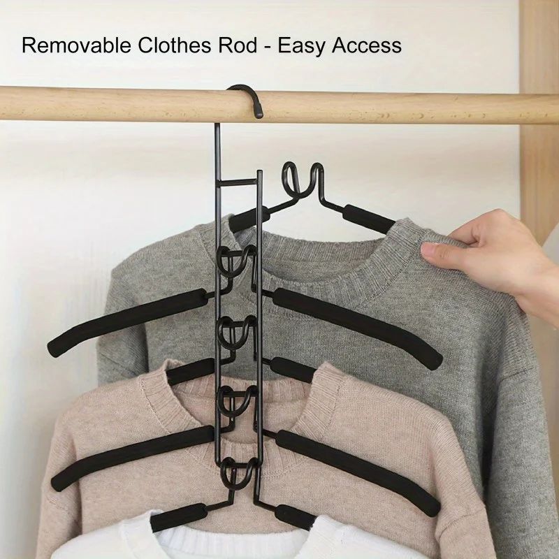 HeavyDuty SpaceSaving Clothes Hanger  MultiLayer Metal Garment Organizer With NonSlip Foam Pads For 2