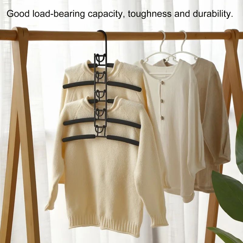 HeavyDuty SpaceSaving Clothes Hanger  MultiLayer Metal Garment Organizer With NonSlip Foam Pads For 5