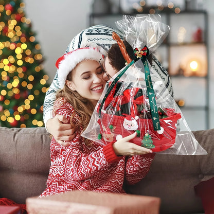 Christmas Gift Basket Red OpenTop Storage Basket For Tree Decorations Presents Candy Decorative Hol 3