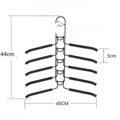 HeavyDuty SpaceSaving Clothes Hanger  MultiLayer Metal Garment Organizer With NonSlip Foam Pads For 7