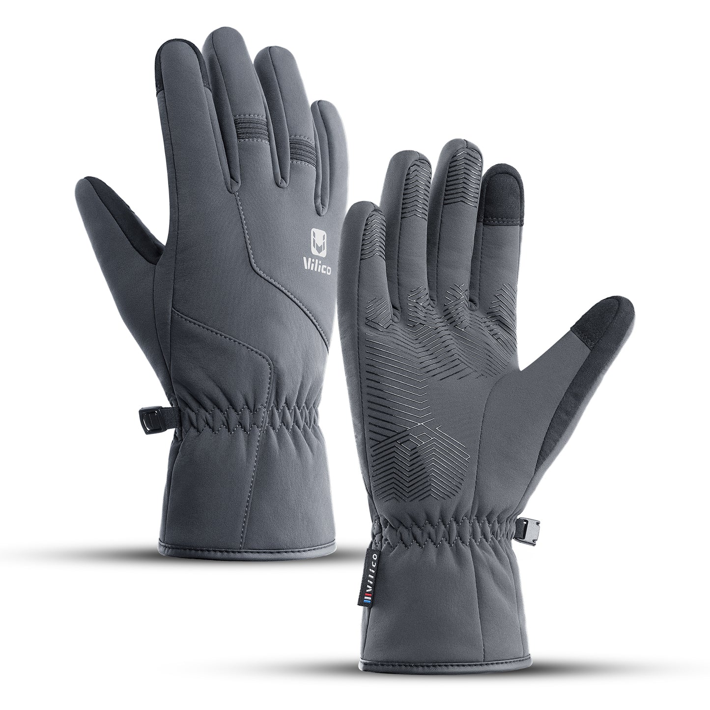 Warm Waterproof Winter Gloves for Men, Windproof, Touchscreen Non-Slip Cycling Gloves
