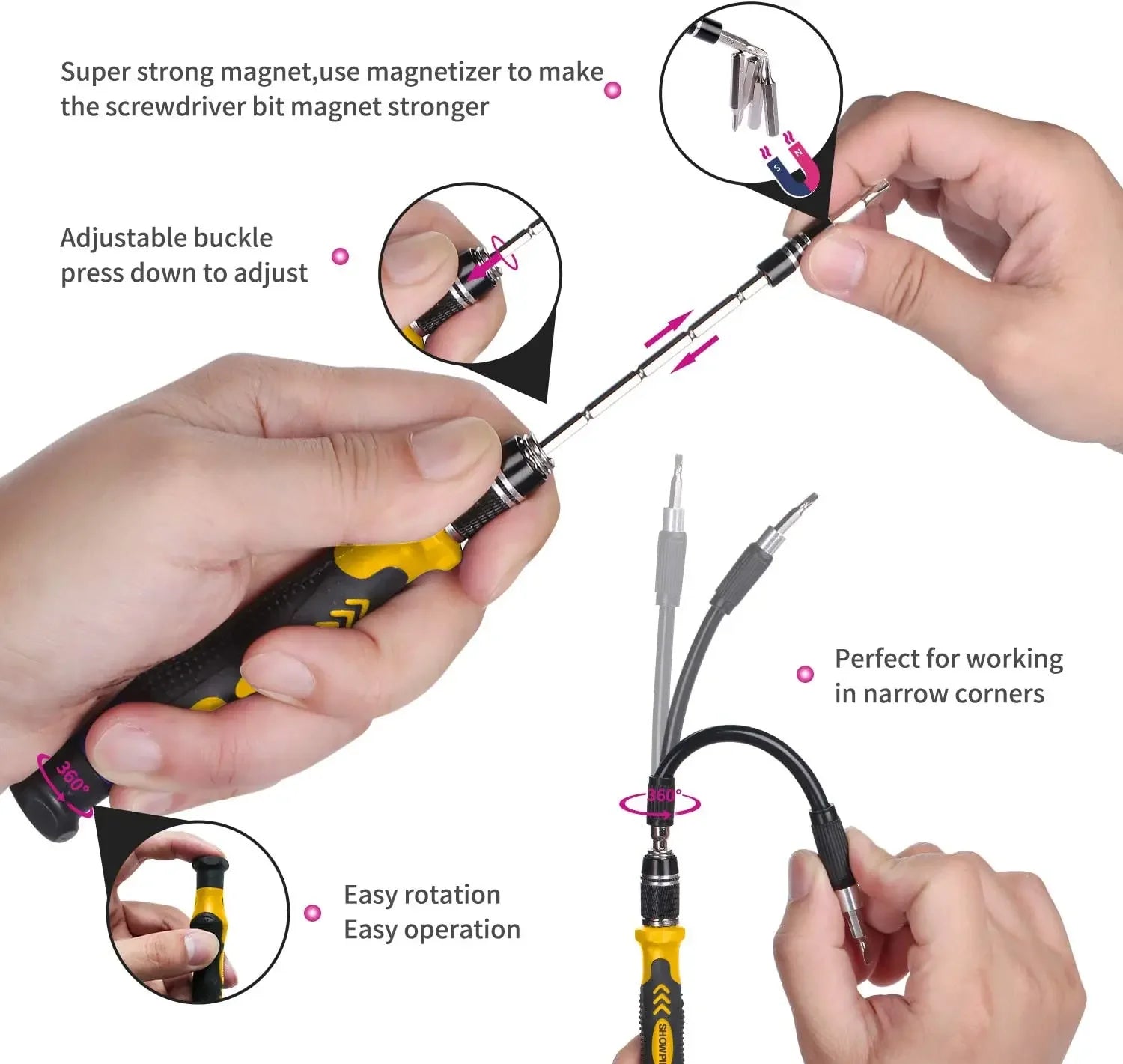 Laptop Screwdriver Kit Precision Computer Repair Kit Magnetic Small Impact Screwdriver Set With Cas 3