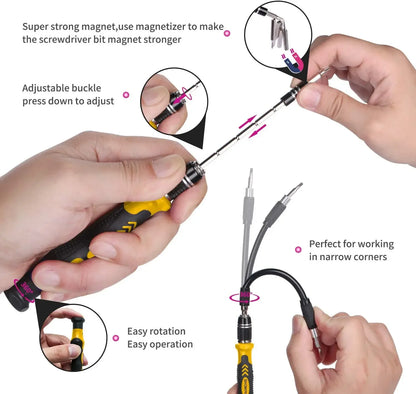 Laptop Screwdriver Kit Precision Computer Repair Kit Magnetic Small Impact Screwdriver Set With Cas 3