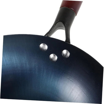 HeritagePro Traditional Cast Iron Wok  Premium Iron Cookware With Wood Handle 12 In 3