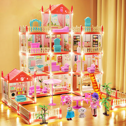 DIY Childrens Music Doll House Assembly Dream Villa Princess Castle Set Toy For Girls 3