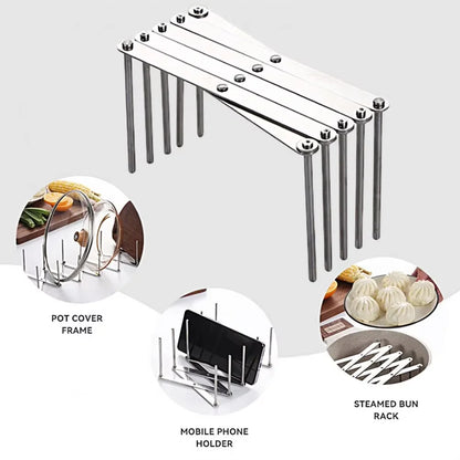 Retractable Storage Rack Space Saving Pot Lid Holder Heavy Duty Stainless Steel Dish Rack For Kitch 1