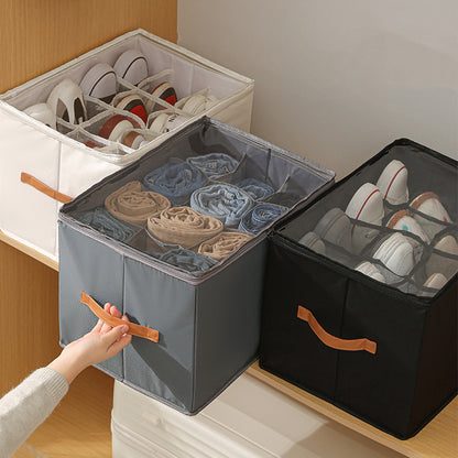 Multiple Lattices Shoes Storage Box, Foldable Separated Shoes Box, Large Capacity, Shoe Dispenser, Shoes Organizer