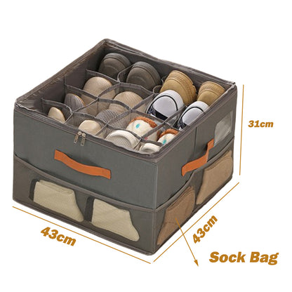 Multiple Lattices Shoes Storage Box, Foldable Separated Shoes Box, Large Capacity, Shoe Dispenser, Shoes Organizer